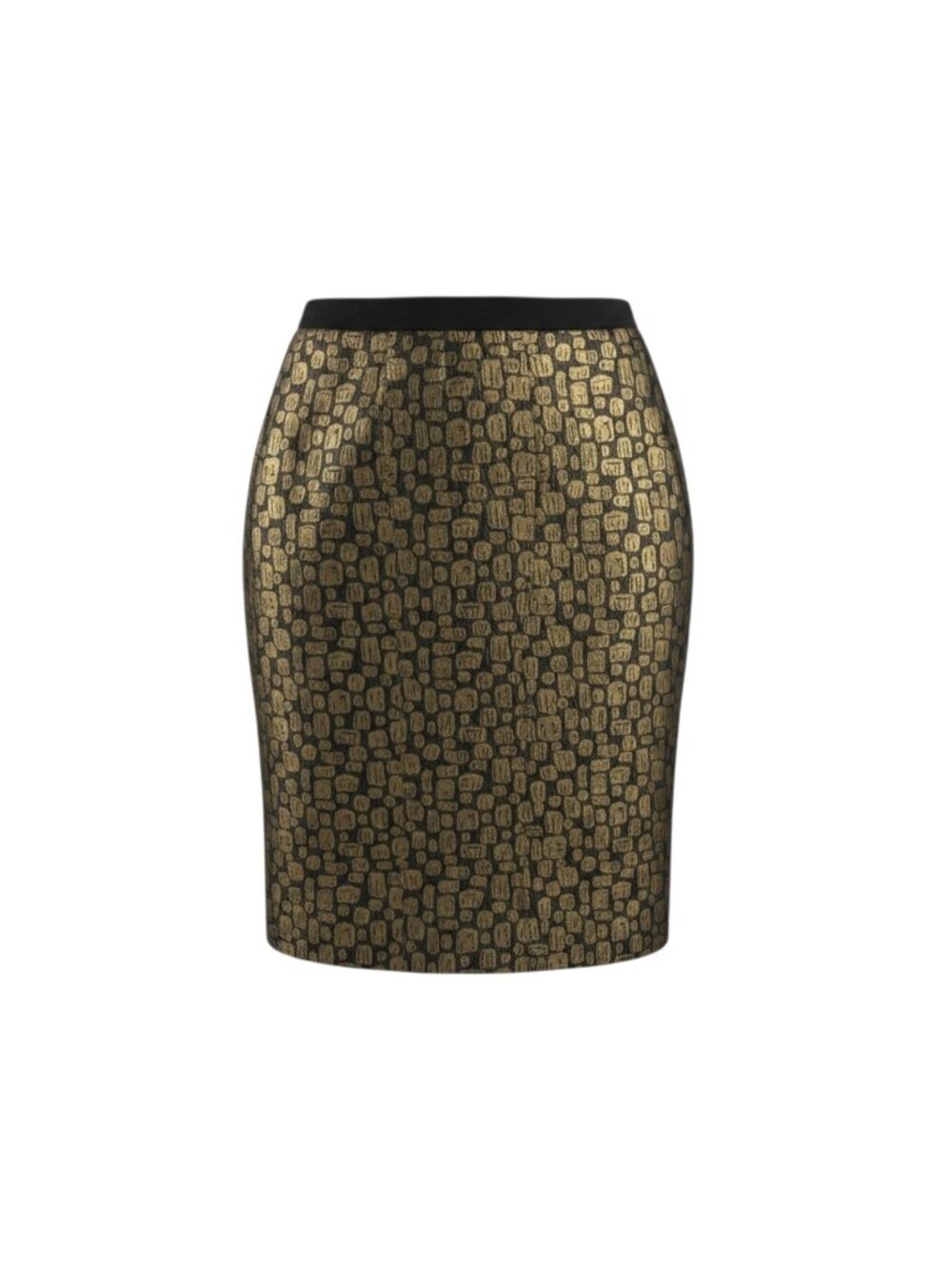 ​NWT LOFT Metallic Gold Jacquard Pencil Skirt 8P Petite Holiday Party NEW